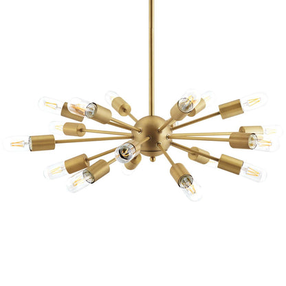 Resolve Brass Pendant Chandelier, Brass Metal Steel, Gold 14149