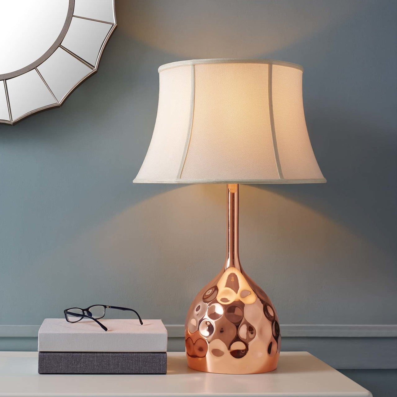 Dimple Rose Gold Table Lamp, Metal Steel, Gold Rose 15686