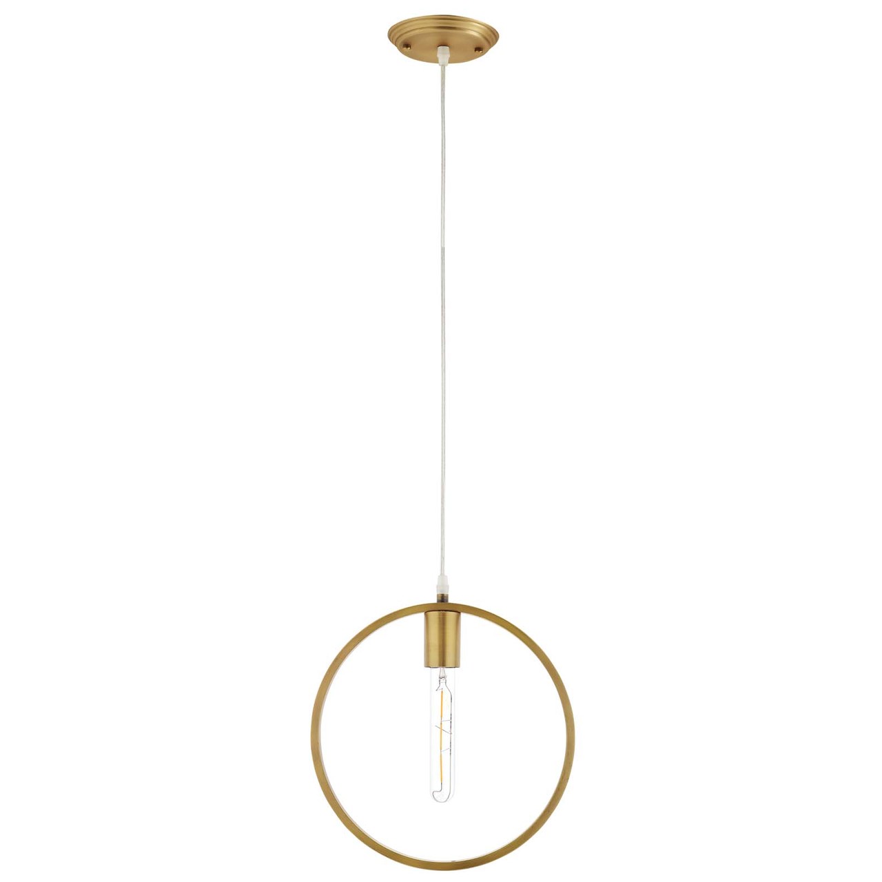 Orbit Brass Ceiling Pendant Light, Brass Metal Steel Steel, Gold 14151