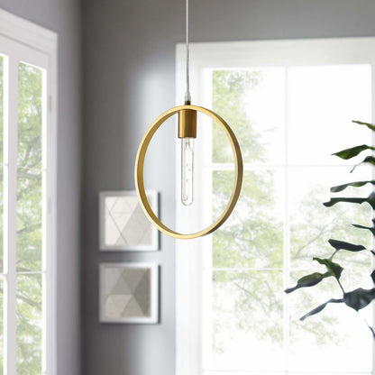 Orbit Brass Ceiling Pendant Light, Brass Metal Steel Steel, Gold 14151