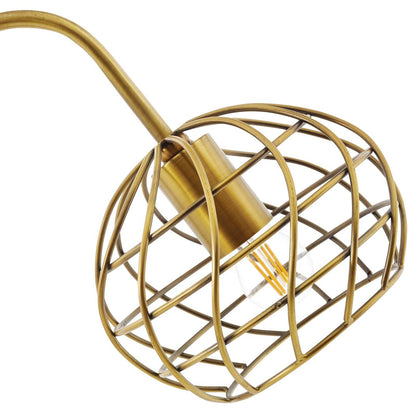 Salient Brass and Faux White Marble Table Lamp, Brass Metal Steel, Gold 14153