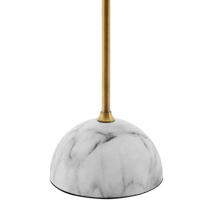 Salient Brass and Faux White Marble Table Lamp, Brass Metal Steel, Gold 14153