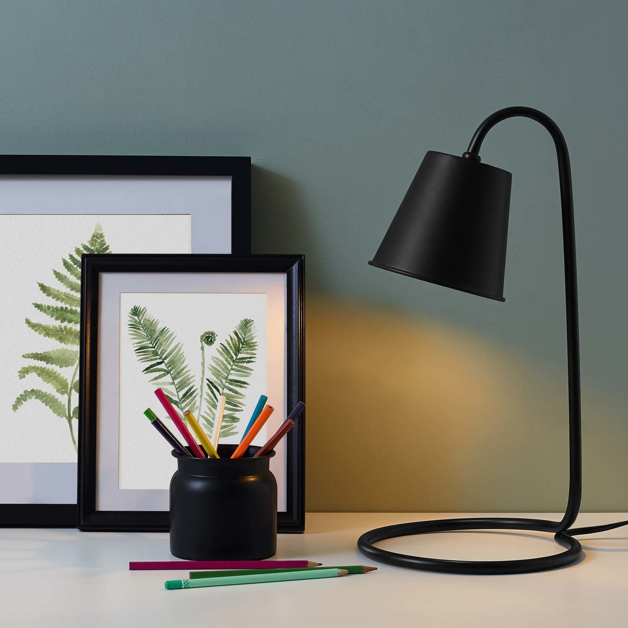 Proclaim Metal Table Lamp, Metal Steel Steel, Black 15043