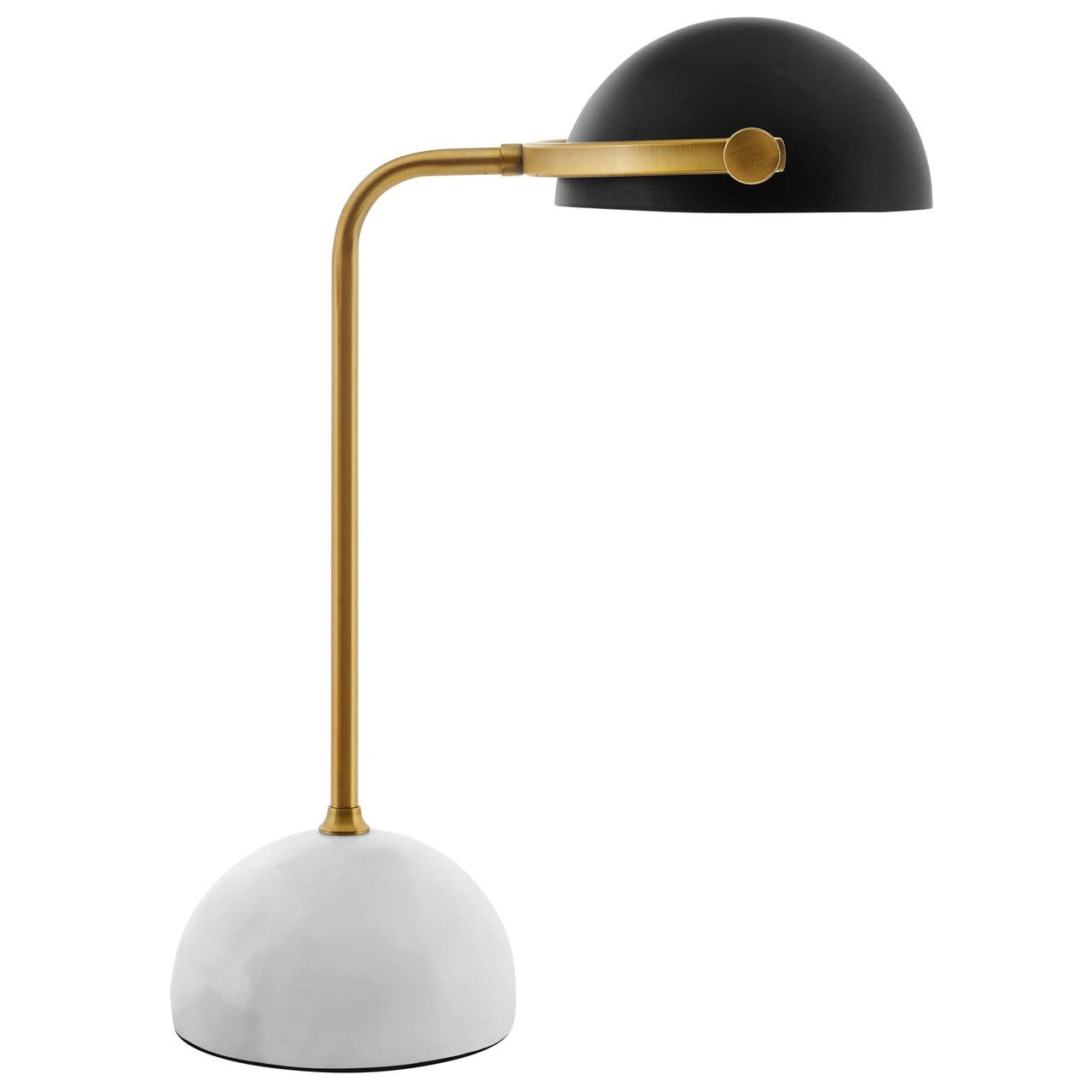 Convey Bronze and White Marble Table Lamp, Metal Steel, Gold 15044