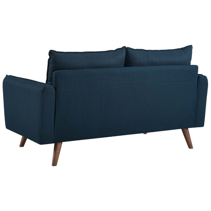 Revive Upholstered Fabric Loveseat, Fabric, Navy Blue 14155