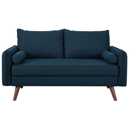 Revive Upholstered Fabric Loveseat, Fabric, Navy Blue 14155