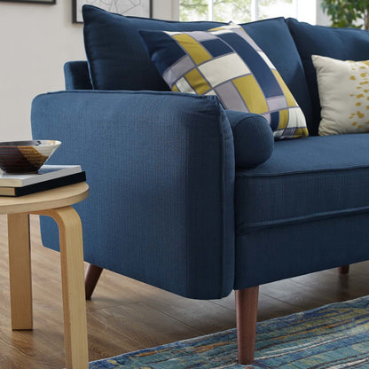 Revive Upholstered Fabric Loveseat, Fabric, Navy Blue 14155