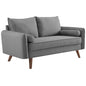 Revive Upholstered Fabric Loveseat, Fabric, Light Grey Gray 14339