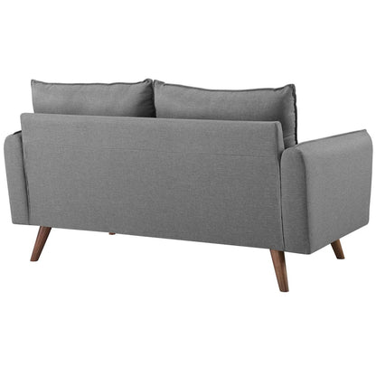 Revive Upholstered Fabric Loveseat, Fabric, Light Grey Gray 14339