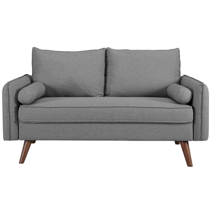 Revive Upholstered Fabric Loveseat, Fabric, Light Grey Gray 14339