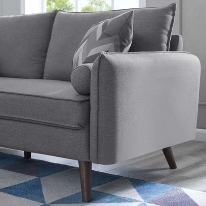 Revive Upholstered Fabric Loveseat, Fabric, Light Grey Gray 14339