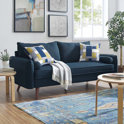 Revive Upholstered Fabric Sofa, Fabric, Navy Blue 14161
