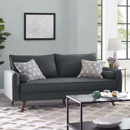 Revive Upholstered Fabric Sofa, Fabric, Grey Gray 14163