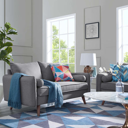 Revive Upholstered Fabric Sofa, Fabric, Light Grey Gray 14164