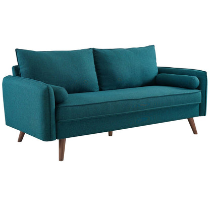 Revive Upholstered Fabric Sofa, Fabric, Aqua Blue 14165