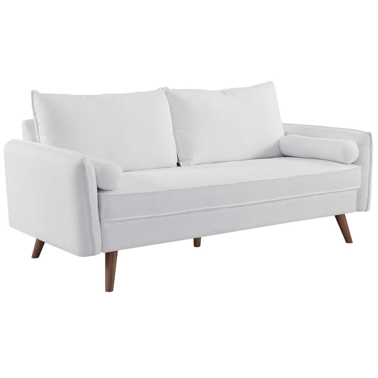 Revive Upholstered Fabric Sofa, Fabric, White 14166