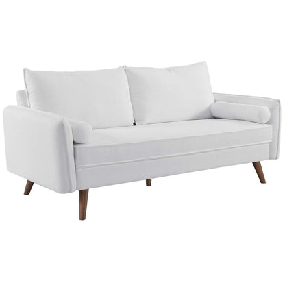Revive Upholstered Fabric Sofa, Fabric, White 14166