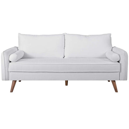 Revive Upholstered Fabric Sofa, Fabric, White 14166