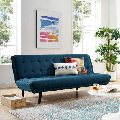 Glance Tufted Convertible Fabric Sofa Bed, Fabric, Navy Blue 15045