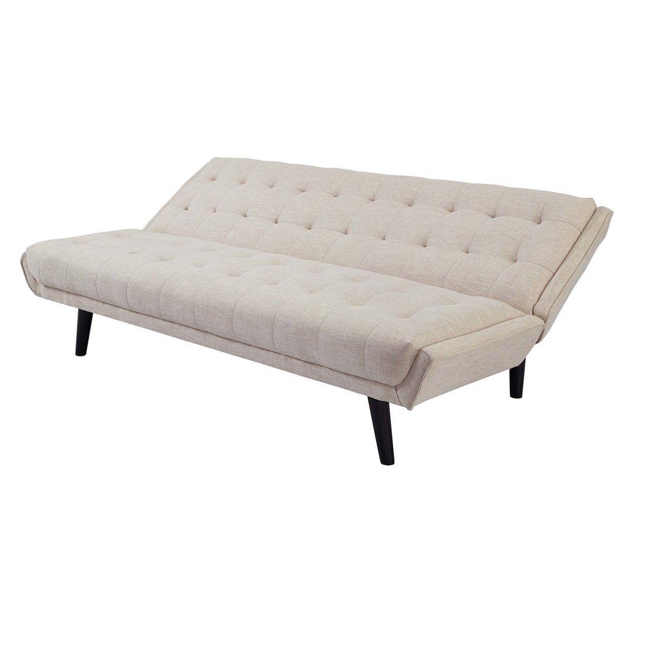 Glance Tufted Convertible Fabric Sofa Bed, Fabric, Beige 15046