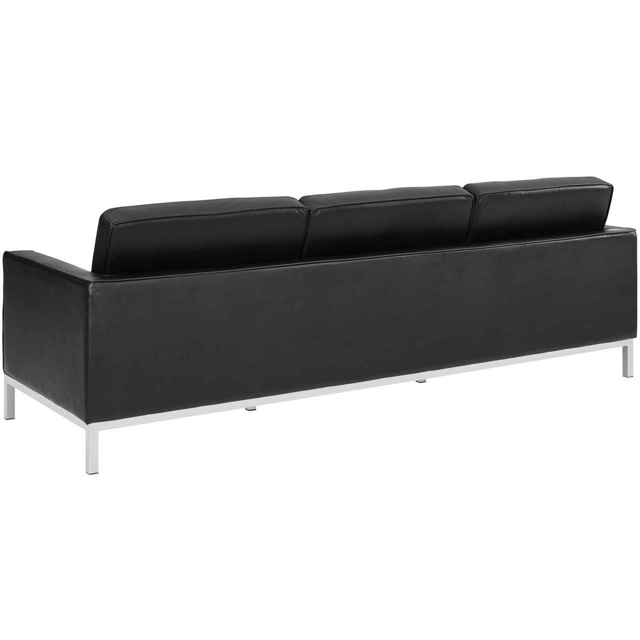 Loft 2 Piece Leather Sofa and Armchair Set, Genuine Leather, Black 14167