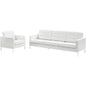 Loft 2 Piece Leather Sofa and Armchair Set, Genuine Leather, White 14168