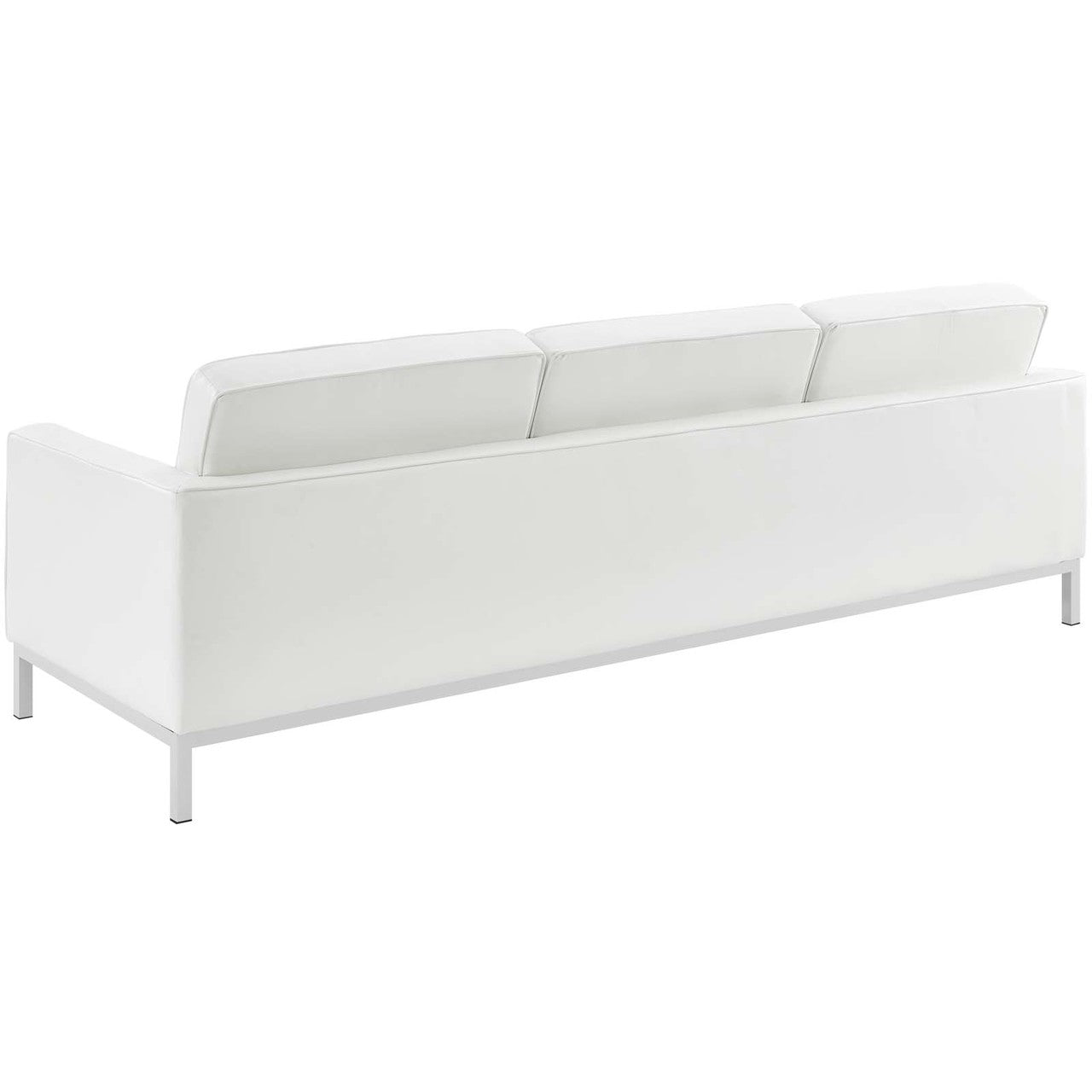 Loft 2 Piece Leather Sofa and Armchair Set, Genuine Leather, White 14168