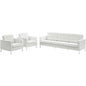 Loft 3 Piece Leather Sofa and Armchair Set, Genuine Leather, White 14174