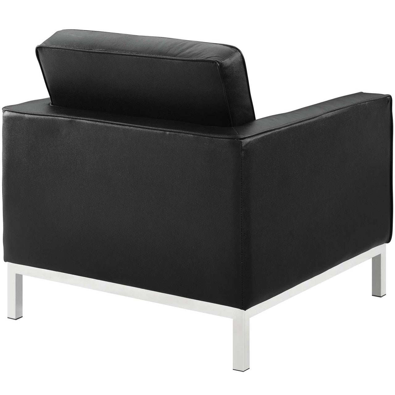 Loft 2 Piece Leather Armchair Set, Genuine Leather, Black 14175