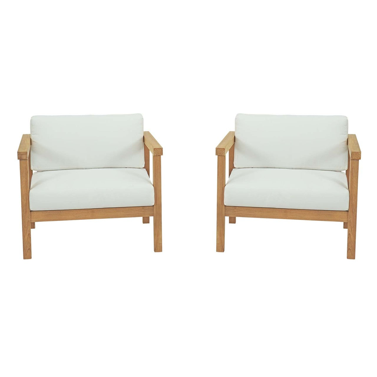 Bayport 2 Piece Outdoor Patio Teak Set, Wood, White Natural 14183