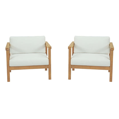 Bayport 2 Piece Outdoor Patio Teak Set, Wood, White Natural 14183