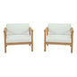Bayport 2 Piece Outdoor Patio Teak Set, Wood, White Natural 14183