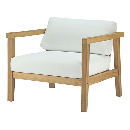 Bayport 2 Piece Outdoor Patio Teak Set, Wood, White Natural 14183