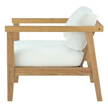 Bayport 2 Piece Outdoor Patio Teak Set, Wood, White Natural 14183