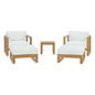 Upland 5 Piece Outdoor Patio Teak Set, Wood, White Natural 14190
