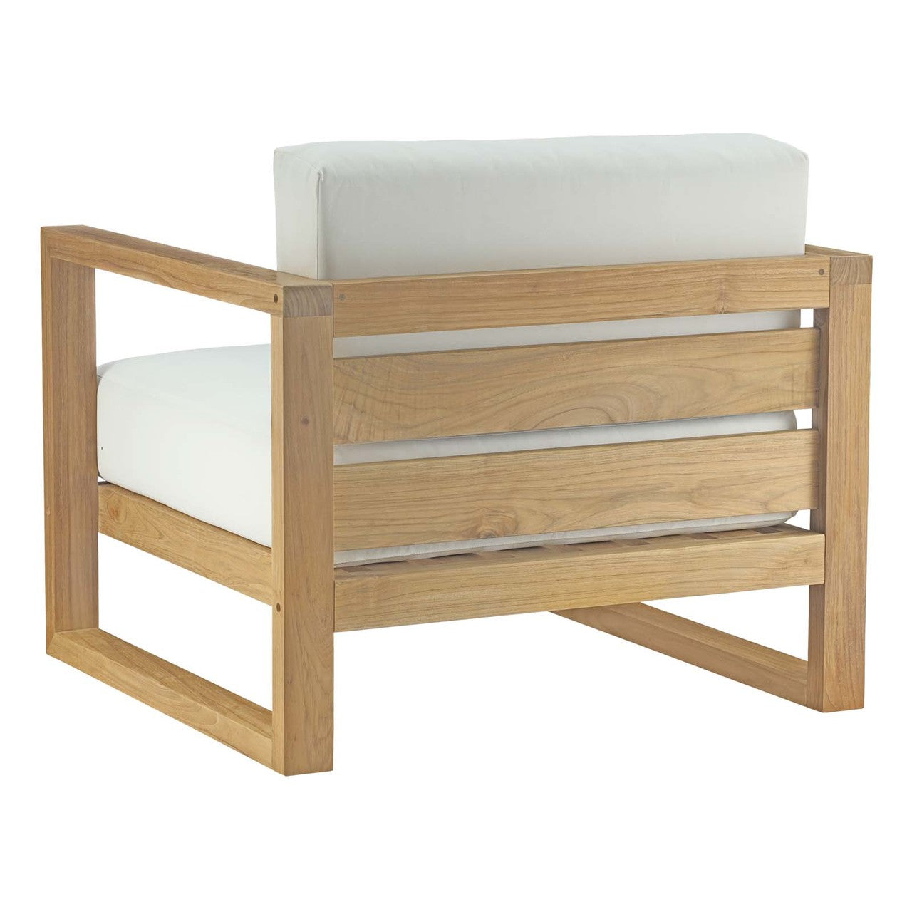 Upland 5 Piece Outdoor Patio Teak Set, Wood, White Natural 14190