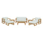 Upland 8 Piece Outdoor Patio Teak Set, Wood, White Natural 14192