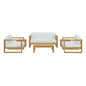 Upland 6 Piece Outdoor Patio Teak Set, Wood, White Natural 14193