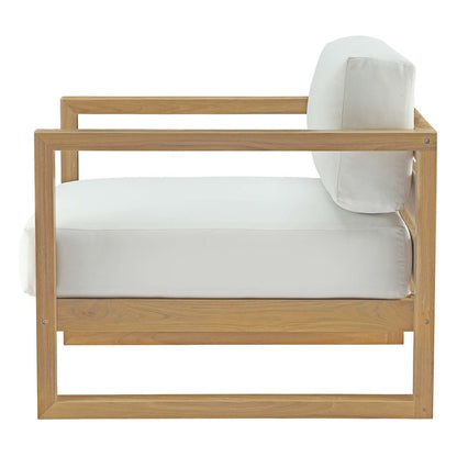 Upland 3 Piece Outdoor Patio Teak Set, Wood, White Natural 14194