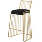 Rivulet Gold Stainless Steel Upholstered Velvet Bar Stool, Velvet Fabric Metal Steel, Gold Black 15201