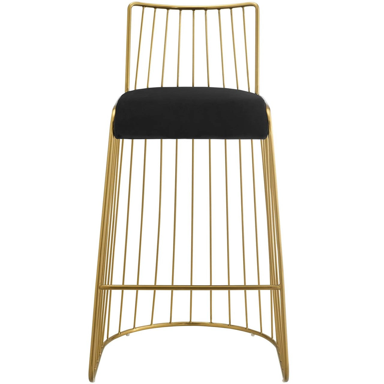 Rivulet Gold Stainless Steel Upholstered Velvet Bar Stool, Velvet Fabric Metal Steel, Gold Black 15201