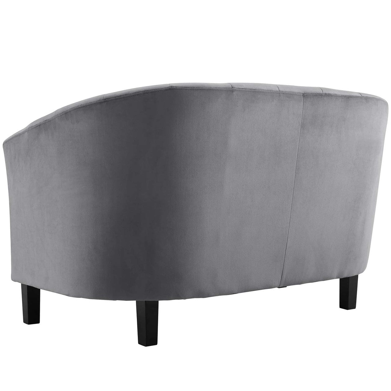 Prospect Channel Tufted Upholstered Velvet Loveseat, Velvet Fabric, Grey Gray 15050