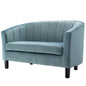 Prospect Channel Tufted Upholstered Velvet Loveseat, Velvet Fabric, Light Blue 15051