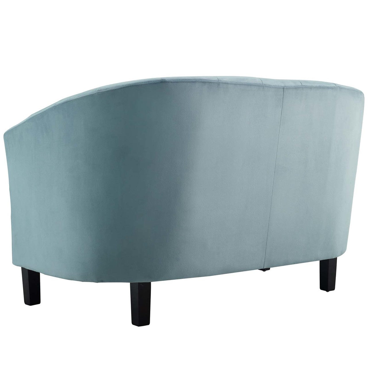 Prospect Channel Tufted Upholstered Velvet Loveseat, Velvet Fabric, Light Blue 15051