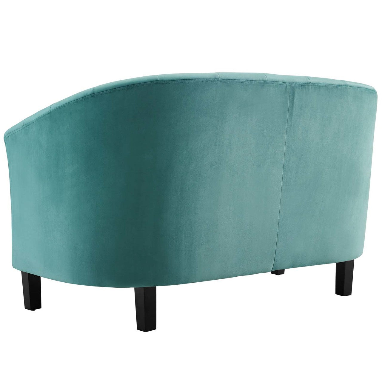 Prospect Channel Tufted Upholstered Velvet Loveseat, Velvet Fabric, Aqua Blue 15053