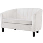 Prospect Channel Tufted Upholstered Velvet Loveseat, Velvet Fabric, White 15321
