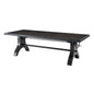 Genuine 96" Crank Height Adjustable Rectangle Dining and Conference Table, Wood Metal Steel, Black, 17282