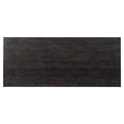 Genuine 96" Crank Height Adjustable Rectangle Dining and Conference Table, Wood Metal Steel, Black, 17282
