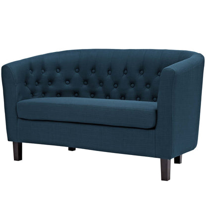 Prospect 2 Piece Upholstered Fabric Loveseat and Armchair Set, Fabric, Navy Blue 14195