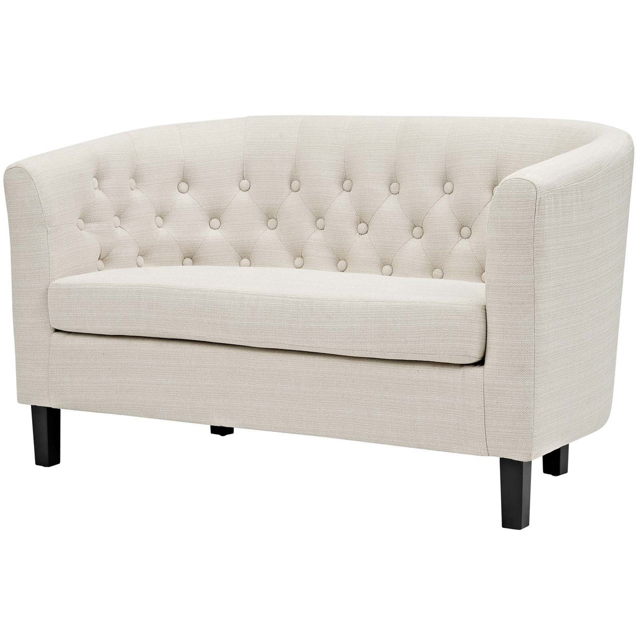 Prospect 2 Piece Upholstered Fabric Loveseat and Armchair Set, Fabric, Beige 14196
